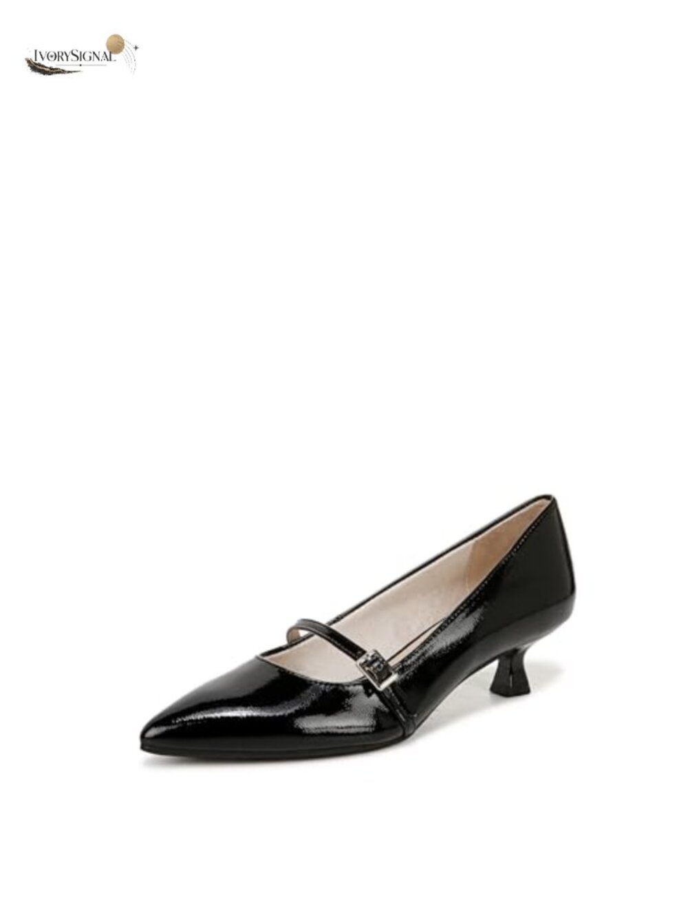 Women's Mary Jane Pumps Kitten Heel Faux Leather Pointed Toe Work Shoes